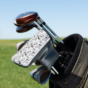 Couvre-club De Golf Motif cachemire noir et blanc – Art textile élégan