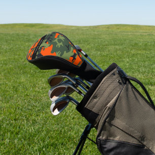 Couvre-club De Golf Motif Camouflage orange, Votre nom, Personnaliser