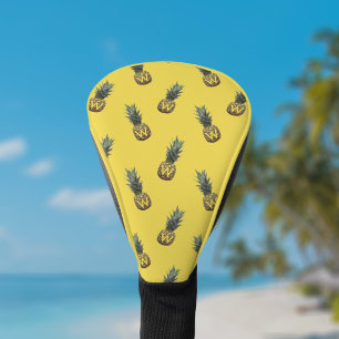 Couvre-club De Golf Motif d'ananas tropical jaune