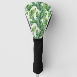 Couvre-club De Golf Motif d'aquarelle Feuille à la banane verte