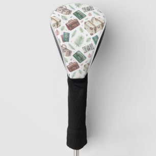 Couvre-club De Golf Motif de bagages de voyage vintage (1)