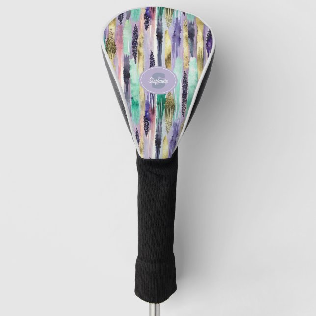 Couvre-club De Golf Motif de brosse vertical dynamique (1) (Devant)