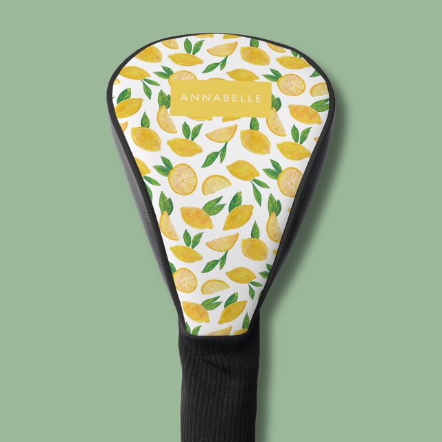 Couvre-club De Golf Motif de citron agrume (Lemon pattern personalized golf head cover)