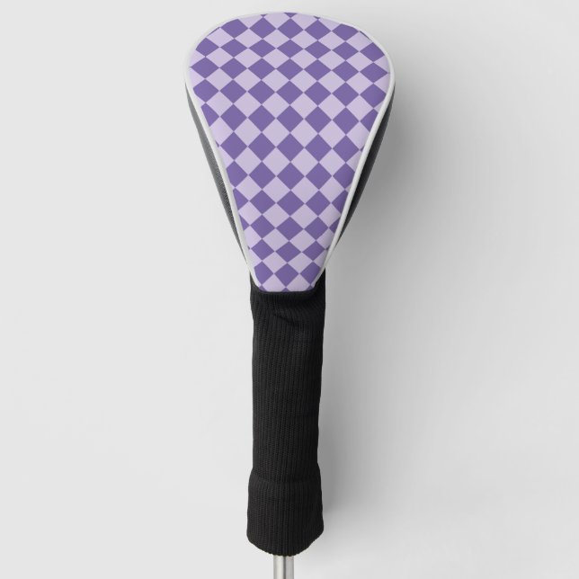 Couvre-club De Golf Motif de diamants de Checker Violet (Devant)