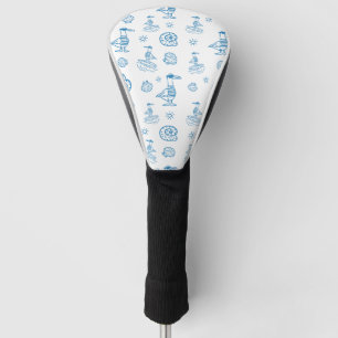 Couvre-club De Golf Motif de doodle nautique de mouette fantaisiste