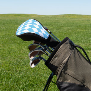 Couvre-club De Golf Motif de drapeau bavarois à losanges bleu et blanc