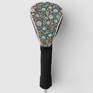 Couvre-club De Golf Motif de fleur d'art populaire