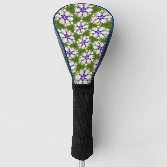 Couvre-club De Golf Motif de fleurs blanches (Devant)
