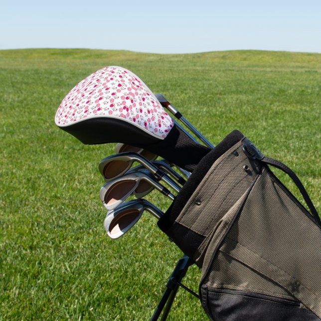 Couvre-club De Golf Motif de fleurs roses (In Situ)