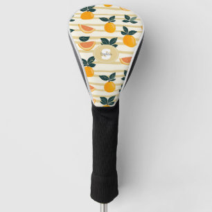 Couvre-club De Golf Motif de fruits d'agrumes avec Feuilles verts (4)