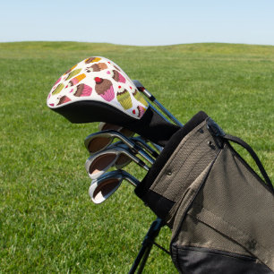 Couvre-club De Golf Motif de gâteau, Motif de muffin, Chocolat, Coeurs