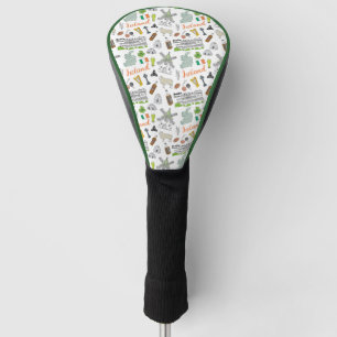 Couvre-club De Golf Motif de griffonnage de croquis de l'Irlande