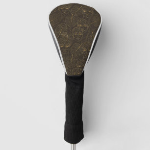 Couvre-club De Golf Motif de ligne de visage botanique rustique (1)