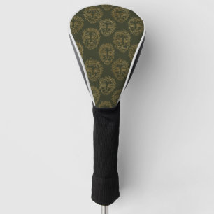 Couvre-club De Golf Motif de ligne de visage botanique rustique (2)