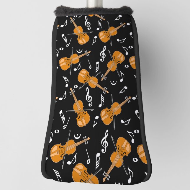 Couvre-club De Golf Motif de notes de musique violon (Tourné à 90°)
