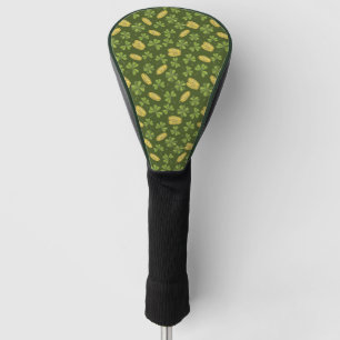 Couvre-club De Golf Motif de pièce d'or de feuille et de trèfle