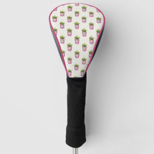 Couvre-club De Golf Motif de point Polka Succulent Aquarelle