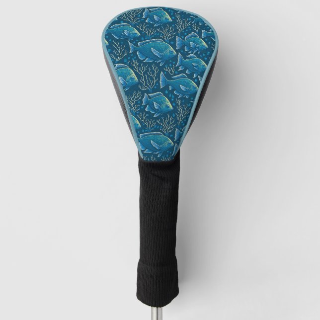 Couvre-club De Golf Motif de poisson bleu (Devant)