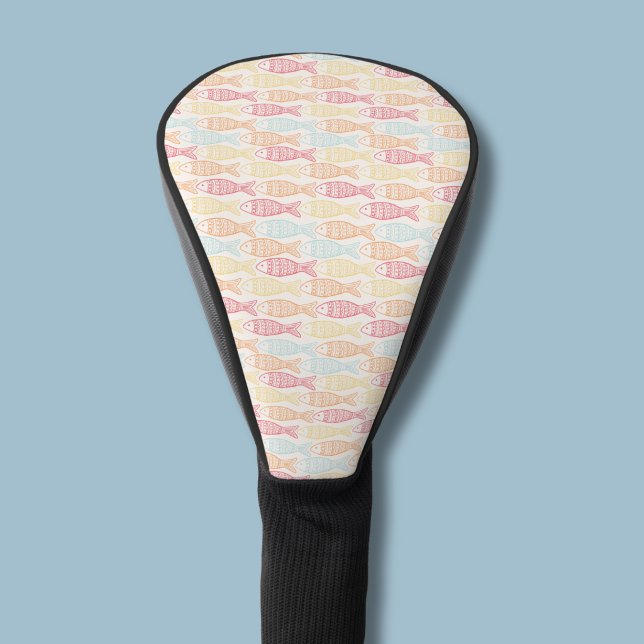 Couvre-club De Golf Motif de poisson de capture côtière (Coastal catch fish shoal pattern golf head cover)