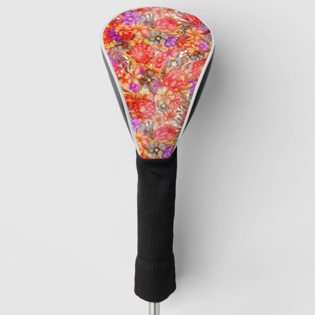 Couvre-club De Golf Motif de Protéa à l'aquarelle (Devant)