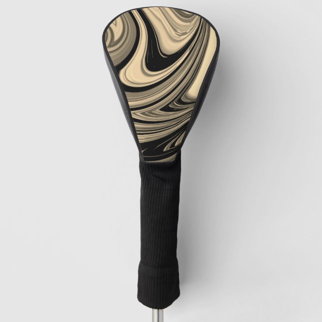 Couvre-club De Golf Motif de sol noir et tan (Devant)