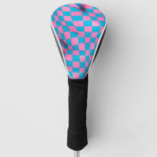 Couvre-club De Golf Motif de tableau de bord Abstrait rose et bleu mou