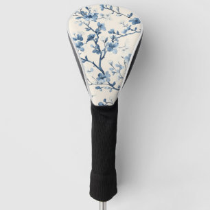 Couvre-club De Golf Motif de toile florale vintage bleu (4)