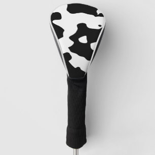 Couvre-club De Golf Motif de vache noir et blanc