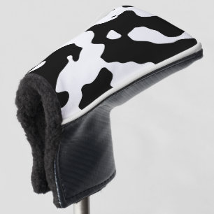 Couvre-club De Golf Motif de vache noir et blanc