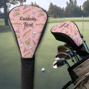 Couvre-club De Golf Motif de vin rose Golf Tête couverture