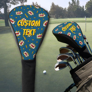 Couvre-club De Golf Motif d'effet sonore de bande dessinée