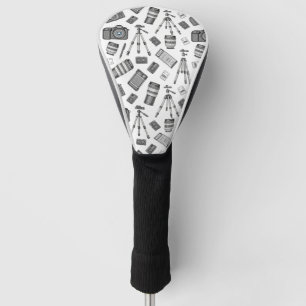 Couvre-club De Golf Motif d'équipement de photographie vintage