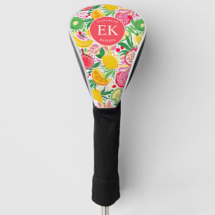 Couvre-club De Golf Motif d'été pour le Monogramme de fruits tropicaux