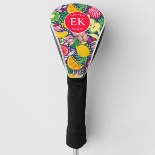 Couvre-club De Golf Motif d'été pour le Monogramme de fruits tropicaux
