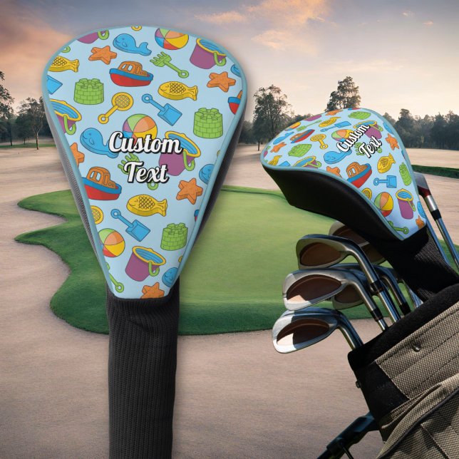 Couvre-club De Golf Motif d'icônes de jouets de plage (Créateur téléchargé)
