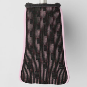 Couvre-club De Golf Motif du drapeau américain Grunge noir et rose