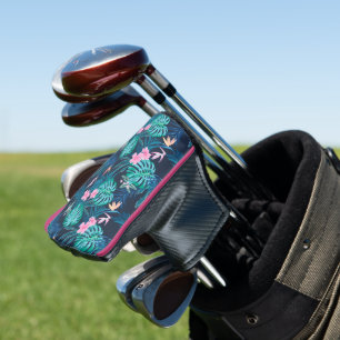 Couvre-club De Golf Motif du Jardin des Fleurs Tropicales Bleues