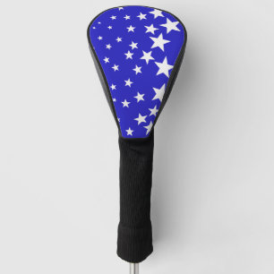 Couvre-club De Golf Motif étoile blanche sur arrière - plan bleu