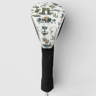 Couvre-club De Golf Motif faunique du parc national Yellowstone