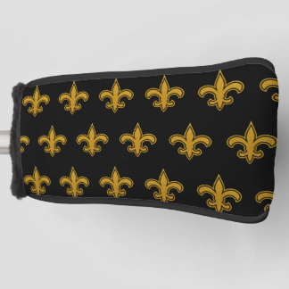 Couvre-club De Golf Motif fleur de lis français or et noir Putter
