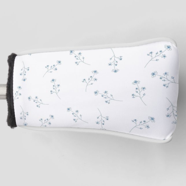 Couvre-club De Golf Motif Fleur sauvage bleu (Devant)