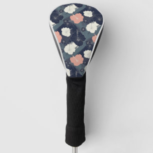 Couvre-club De Golf Motif floral à l'hibiscus bleu élégant (10)