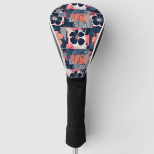 Couvre-club De Golf Motif floral à l'Hibiscus bleu élégant (7)