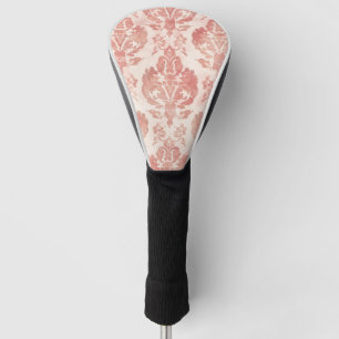 Couvre-club De Golf Motif Floral Vintage Papier Aquarelle Rose Damassé