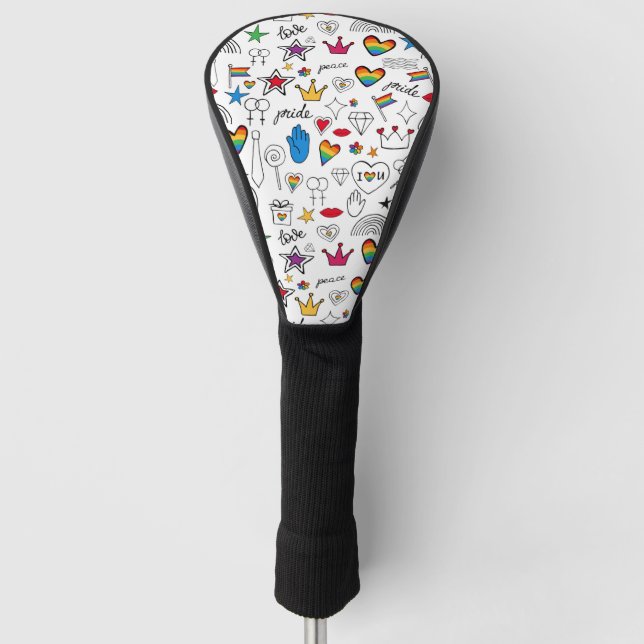Couvre-club De Golf Motif Gay pride Doodle (Devant)