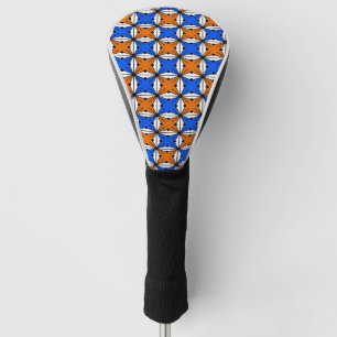 Couvre-club De Golf Motif géométrique Abstrait - bleu et orange.