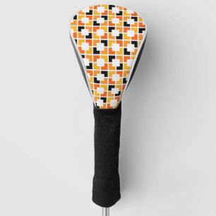 Couvre-club De Golf Motif géométrique Carré orange jaune