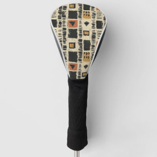 Couvre-club De Golf Motif géométrique rustique en boue de Mali (3)