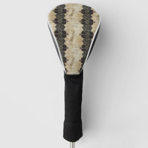 Couvre-club De Golf Motif gothique en dentelle rubis victorien (6)