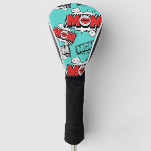 Couvre-club De Golf Motif graphique MAMAN bande dessinée turquoise gra